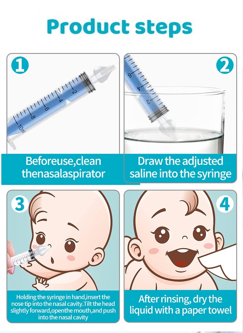 Beirui Baby Nasal Aspirator, Professional Rinse Syringe, 2PCS Baby Nasal Rinse, Portable Baby Nasal Cleaner Quick Rinse Device, Nasal Aspirator for Kids  - Image 5