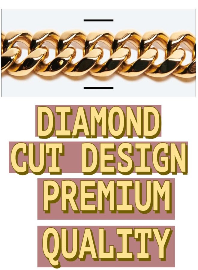 SUPER CHAIN 10NO. Heavy Weight Diamond Cut Heavy Duty (Medium) Dog Gold Chain 160 cm Leash - Image 2