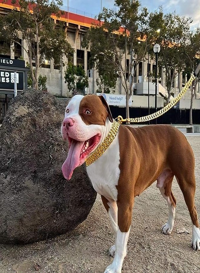 SUPER CHAIN 10NO. Heavy Weight Diamond Cut Heavy Duty (Medium) Dog Gold Chain 160 cm Leash - Image 3