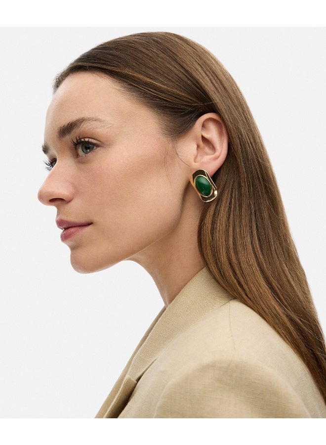 Ipekyol Earrings Set With Contrasting Resin And Glass  - Image 3