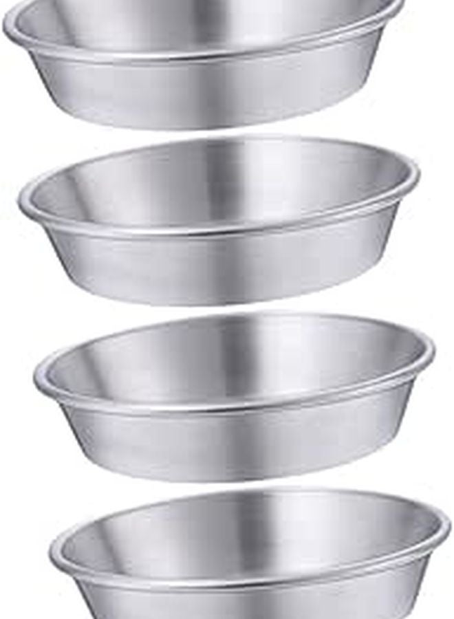 Stainless Steel Round Sauce Dish Set of 4 Kimchi Plate for Appetizers and Side Dishes - Image 1
