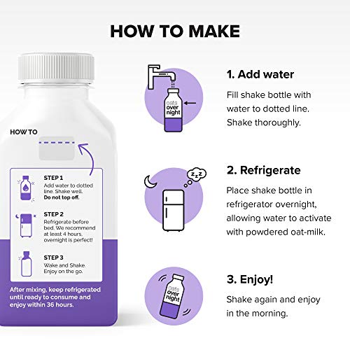 Oats Overnight Blueberry Muffin Bottled Shake - Gluten Free, Non-GMO, Vegan Friendly Breakfast Meal Replacement Shake with Powdered Oat milk. 15g of Protein (10 Pack) - Image 3