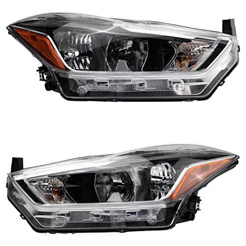 TRQ مجموعة تجميع مصابيح أمامية من TRQ مكونة من قطعتين للجانب السائق والراكب متوافقة مع نيسان كيكز S SV 2018-2020 NI2502264 NI2503264 260105RL0A 26010-5RL0A 260605RL0A 26060-5RL0A - Image 1