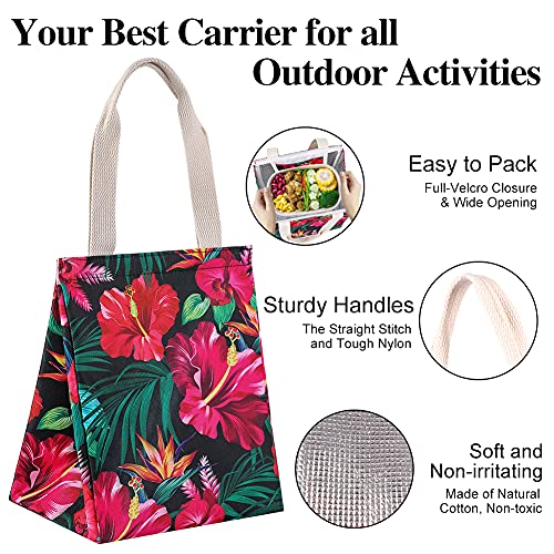 iknoe Lunch Bag Insulated Lunch Bags for Women & Men, 9L Reusable Lunch Tote, Portable Adult Thermal Large Lunch Cooler for Work Picnic Beach (Botanic) - Image 2