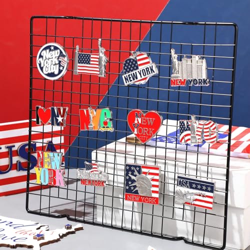 Konohan 12 Pcs New York Magnets for Refrigerator Metal NYC Fridge Magnet Magnetic New York Souvenirs USA Souvenirs Gifts Magnetic NYC Refrigerator Stickers, USA Flag, Statue of Liberty - Image 3