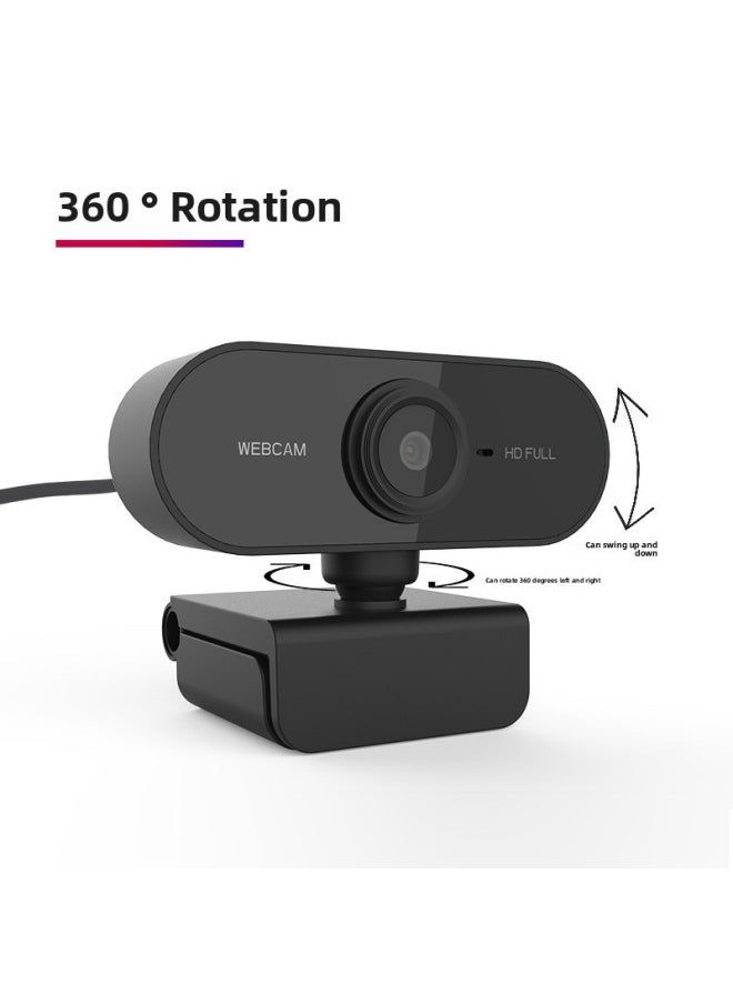 Generic - USB Computer Camera 1080p HD 2K Network Monitoring 720p Network Class Live Broadcast PC Network Broadcast Webca M Cross-Color:B6-1080P [360-degree Rotation]] - Image 1