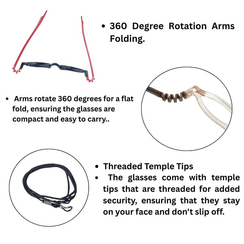 Redex Stylish Full Rim Black Color Rectangle Shape Flexible & Unbreakable Eyeglasses for Kids - Image 2