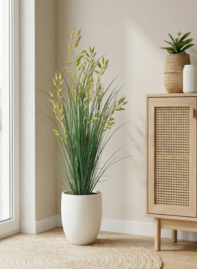 Ttranewsoo Silk Plants Artificial Plants Artificial Wheat Grass Faux Plants Fake Grass Plant Fake Green Plants Tall Fake Plants Tall Suitable Indoor Home Decor Outdoor Porch Terrace Decor 1PCS(35In - Image 3