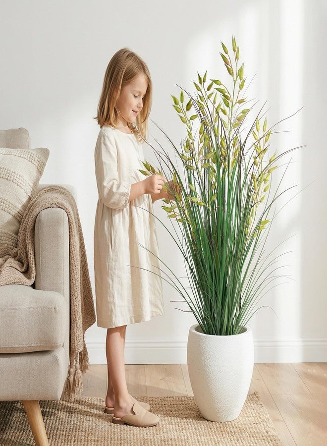 Ttranewsoo Silk Plants Artificial Plants Artificial Wheat Grass Faux Plants Fake Grass Plant Fake Green Plants Tall Fake Plants Tall Suitable Indoor Home Decor Outdoor Porch Terrace Decor 1PCS(35In - Image 1