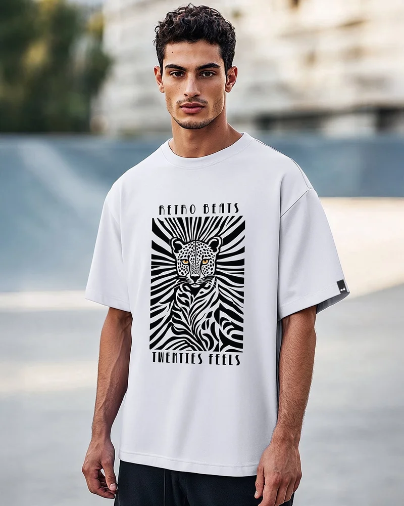 بيواكوف تيشيرت رجالي كبير بطبعة ريترو لافندر بيتس