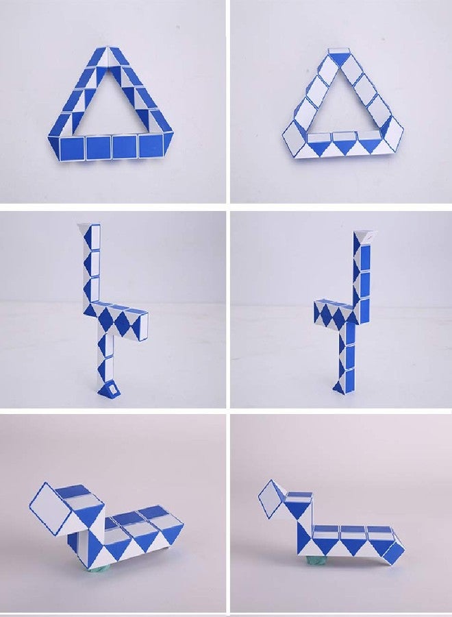 SHUYUE Snake Magic Speed Cube Speed Twist Brain Puzzle Cube Brain Teaser Toys for ADD ADHD Anxiety and Autism Adult Children by SHUYUE (1 Pack Blue & White) - Image 5