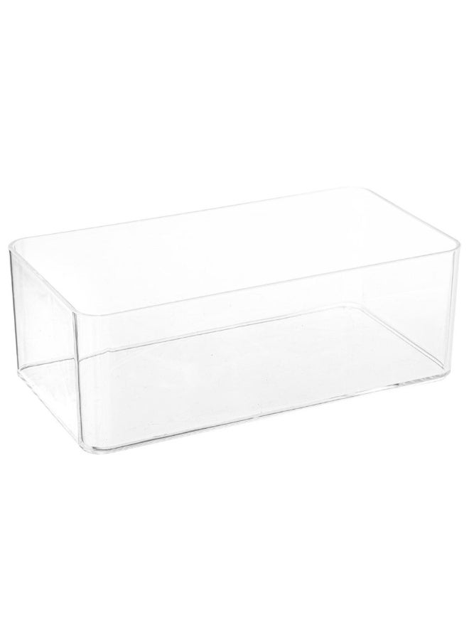 Five Simply Smart Selena Rectangular Bamboo Tissue Box Clear and Brown 9.3 x 13.3 x 25.4 cm 174684 - Image 3