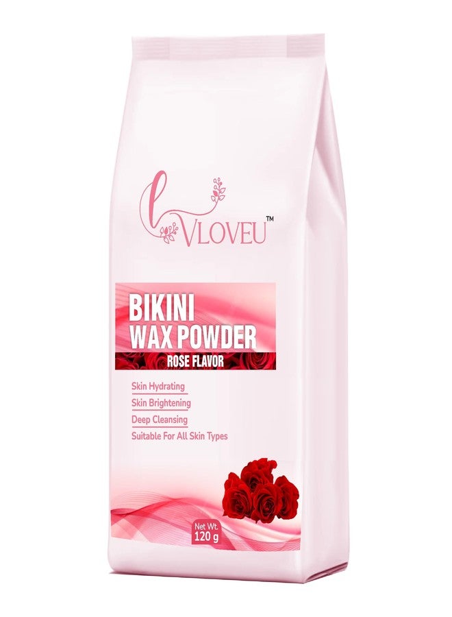 VLOVEU- Bikini Wax Powder for Women - 5 Minutes Painless Herbal Wax Powder for Hair Removal | Easy to Use at Home, No Chemicals - No Irritation, Bikini Wax for Women and Girls (120g) (Rose, Pack of 1) - Image 1