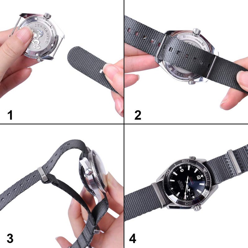 Ritche Christmas Gift Nylon Watch Strap with Heavy Buckle Bands for 18mm 20mm 22mm Premium Seat Belt Nylon Watch Bands for Men Women, White Elephant Gifts, Stocking Stuffers for Men - Image 5