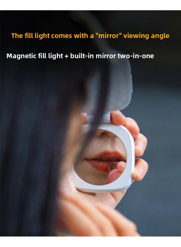 Magnetic Selfie Light for Mobile Phone with MagSafe and Mobile with Magnetic Ring: Rechargeable Portable Fill Light with Makeup Mirror for Selfie/Video Recording/Meeting/Vlog/Makeup  - Image 3