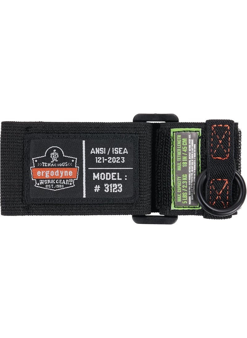 Ergodyne Squids 3123 Tool Wristband with DRing Tool Lanyard Tethering Attachment Point Tool Weight Rating 5lbs