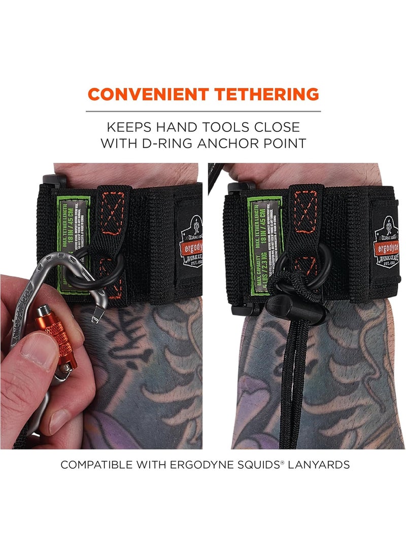Ergodyne Squids 3123 Tool Wristband with DRing Tool Lanyard Tethering Attachment Point Tool Weight Rating 5lbs