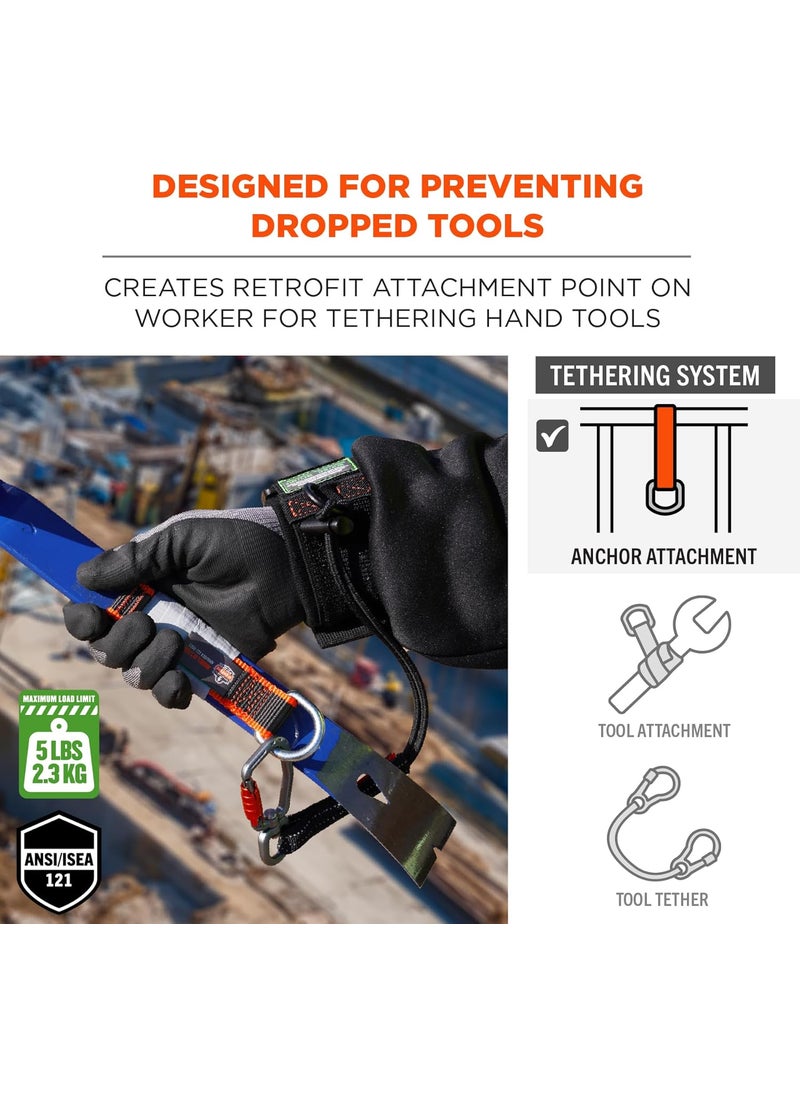 Ergodyne Squids 3123 Tool Wristband with DRing Tool Lanyard Tethering Attachment Point Tool Weight Rating 5lbs