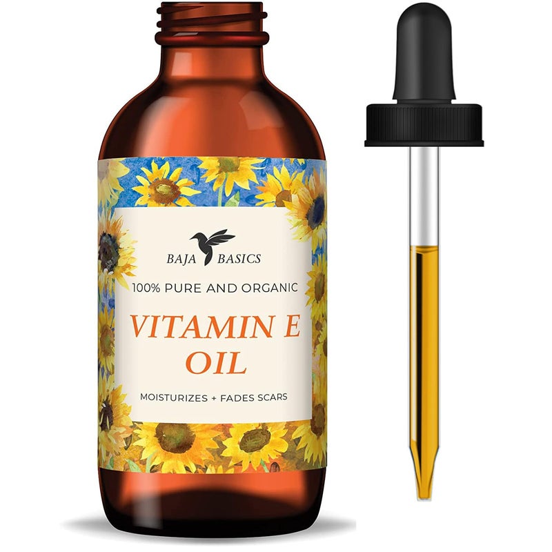 Baja Basics Organic Vitamin E Oil, Moisturizer for Skin, Face, Body, Nails and Hair, Multi-Purpose Skincare Product For Men and Women 4 oz - Image 1