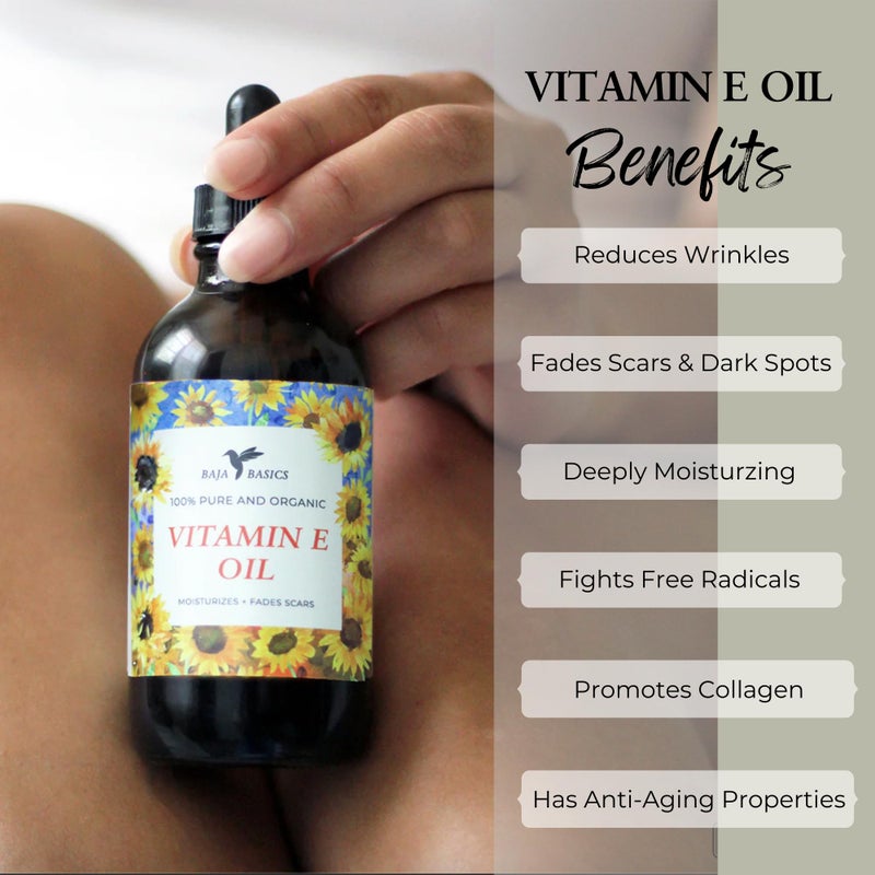 Baja Basics Organic Vitamin E Oil, Moisturizer for Skin, Face, Body, Nails and Hair, Multi-Purpose Skincare Product For Men and Women 4 oz - Image 5