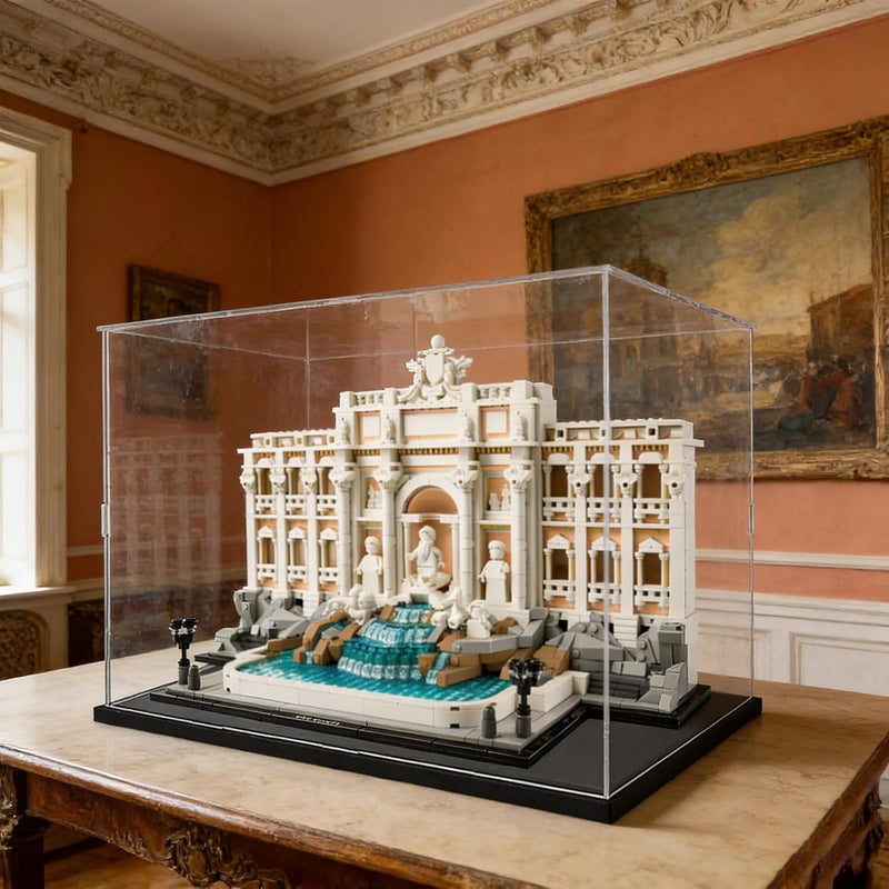 إليبيور علبة عرض أكريليك شفافة سميكة لمجموعة Lego 21062 نافورة تريفي و21354 Twilight The Cullen House و42179 و60414 و76781 و75683 من المقتنيات، صندوق شفاف مقاوم للغبار، أسود، الأبعاد الداخلية 15.7 × 7.9 × 11.8 بوصة - Image 3