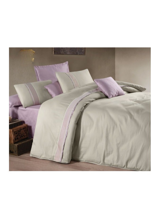 Borderline Turkish Quilt Cover 8 Pieces Soft Satin Double 240*260