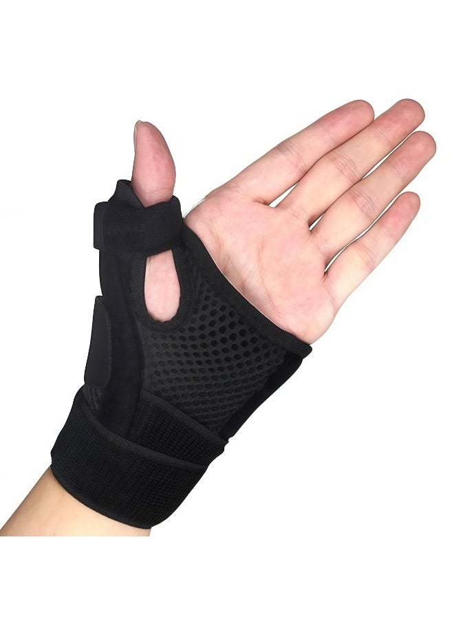 Thumb Arthritis Brace Wrist Strap, Breathable Thumb Splint Brace Right Left Hand, Joint Thumb Splint for Pain Relief Arthritis Tendonitis Sprains Strains Black - Image 1