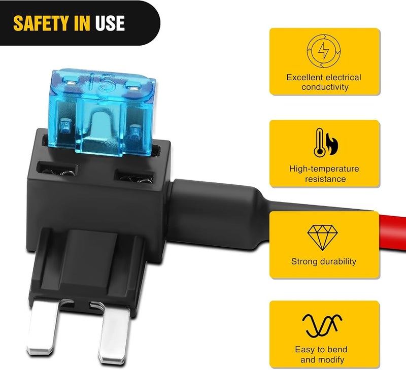 Nilight Fuse Holder Add-a-circuit Fuse TAP Adapter Mini ATM APM Blade Fuse Holder - 10 Pack, 2 years Warranty - Image 4