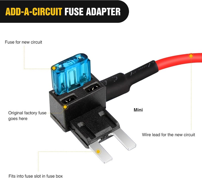 Nilight Fuse Holder Add-a-circuit Fuse TAP Adapter Mini ATM APM Blade Fuse Holder - 10 Pack, 2 years Warranty - Image 5