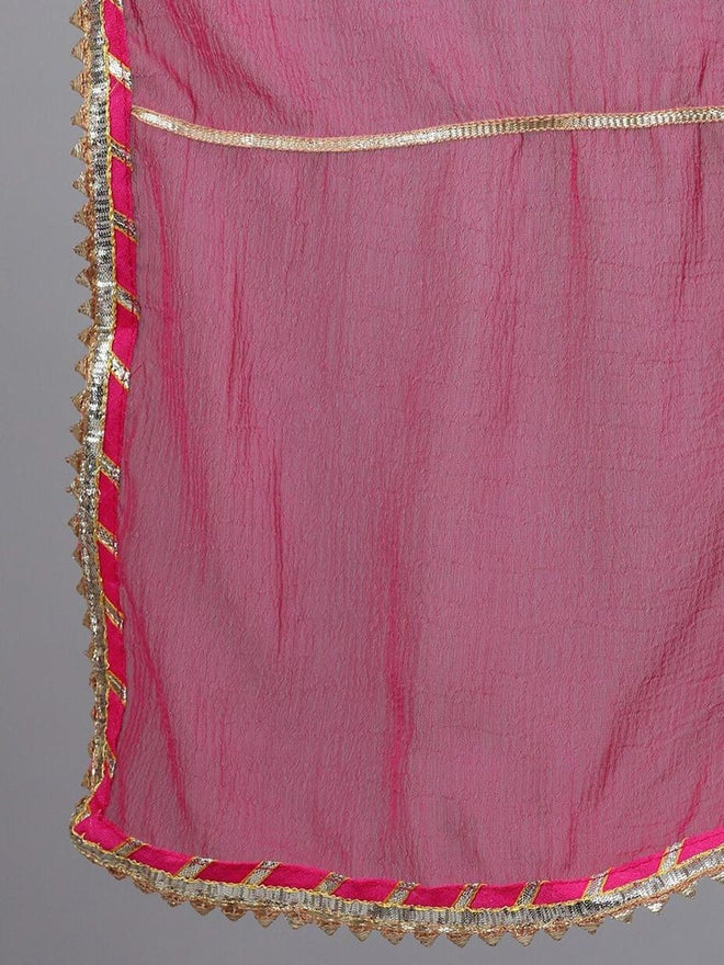 آي شين طقم كورتا وردي مطرز مع بنطلون ودوباتا من إيشين - Image 4