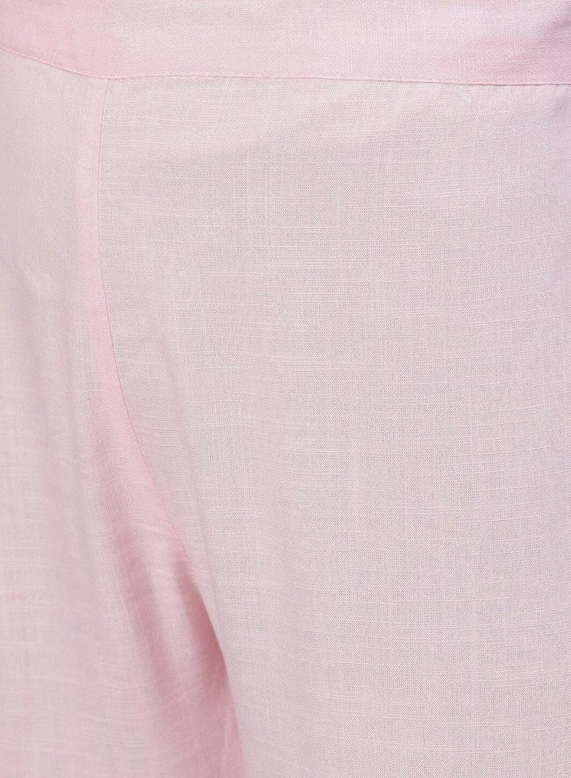 ISHIN Pink Embroidered Kurta with Trousers and Dupatta Set - Image 3