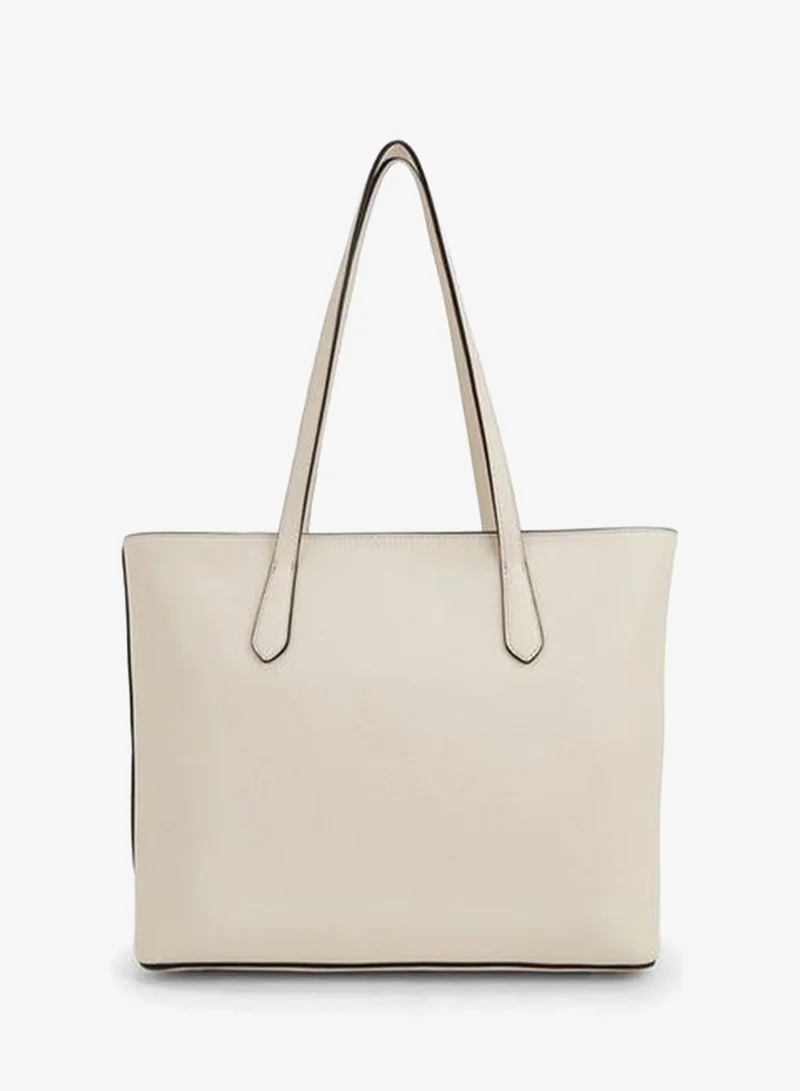 Celeste BEIGE Monogram Print Tote Bag With Zip Closure for Women | Best Price UAE