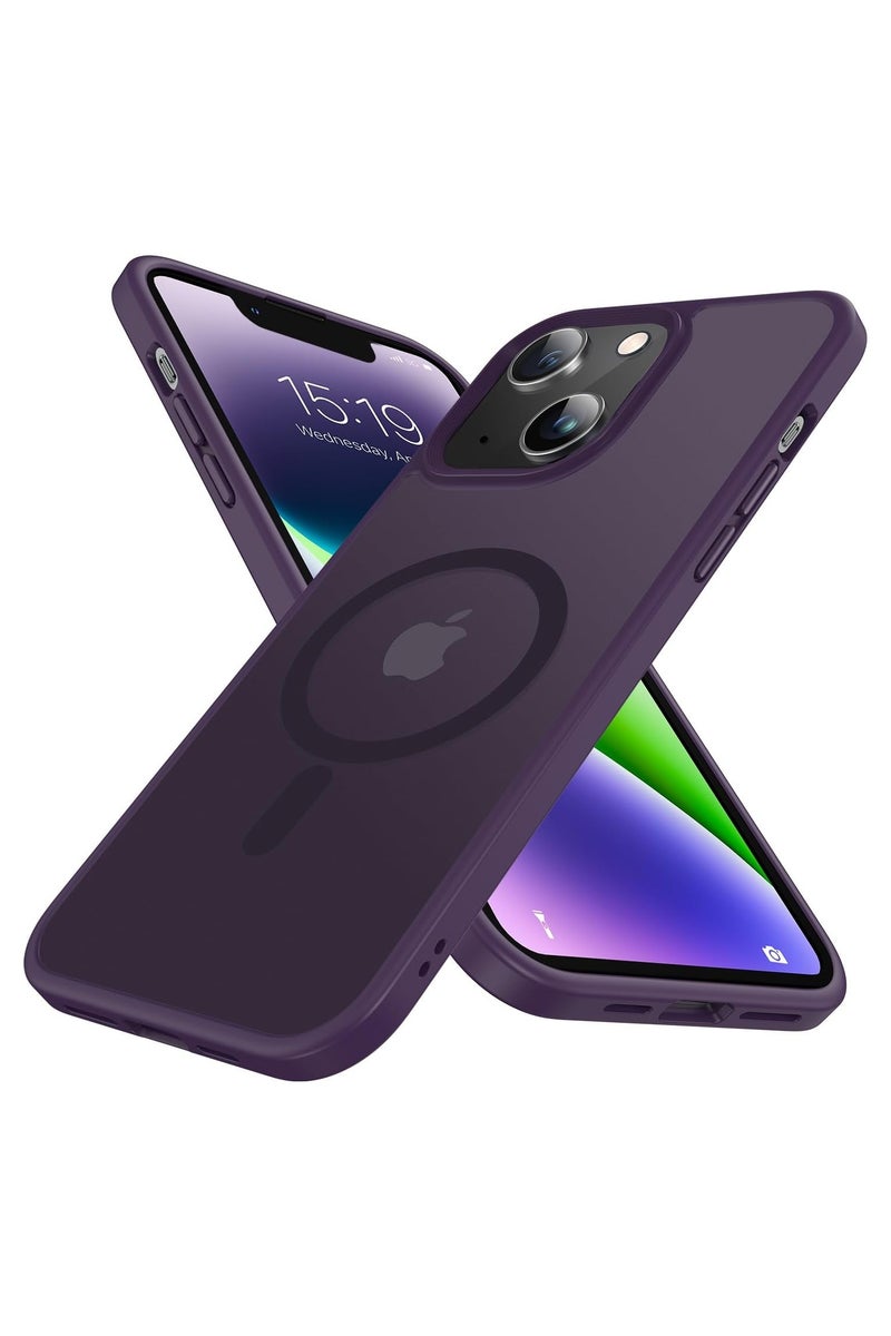 Denx Matte Magnetic Case for iPhone 15 [Shockproof & Slim] Matte Hard Back Cover with high-Grade Protection | Deep purple - Image 1