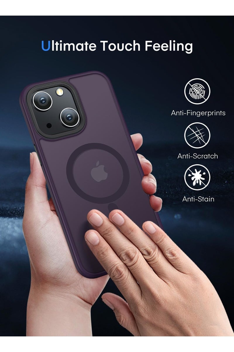 Denx Matte Magnetic Case for iPhone 15 [Shockproof & Slim] Matte Hard Back Cover with high-Grade Protection | Deep purple - Image 4