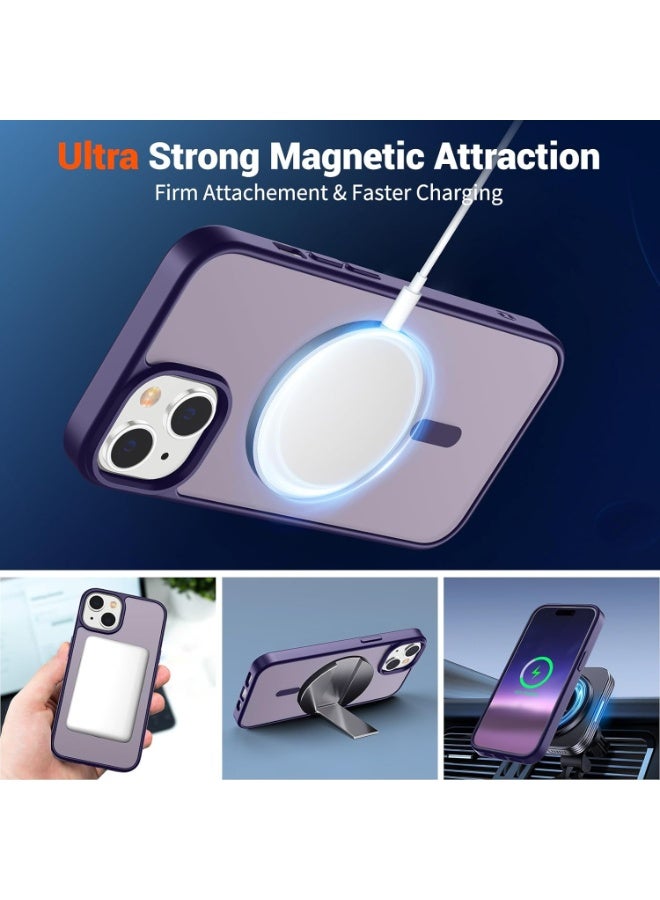 ACLIX Matte Magnetic Case for iPhone 15 [Shockproof & Slim] Matte Hard Back Cover with high-Grade Protection | Deep purple - Image 3