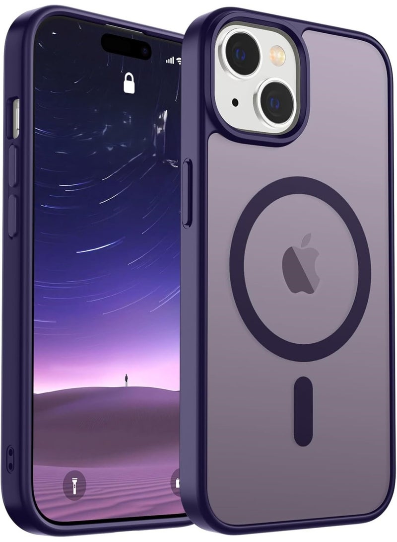 ACLIX Matte Magnetic Case for iPhone 15 [Shockproof & Slim] Matte Hard Back Cover with high-Grade Protection | Deep purple - Image 1