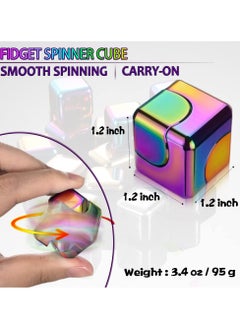 Mr. Penda Fidget Spinner Toys Cube, Metal Edc Cool Desk Gadgets Office Toys, Small Anxiety Figette Sensory Toy, Fingears Figet Stress Gift for Kids and Adults  - Image 2