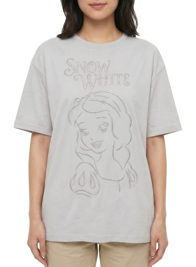 Disney  Disney Snow White Mirror Oversized Graphic T-Shirt for Women – Light Grey for Women | Best Price UAE