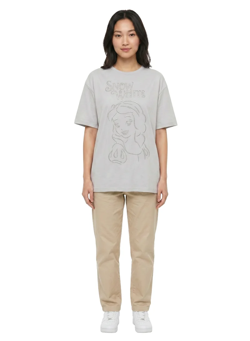 Disney  Disney Snow White Mirror Oversized Graphic T-Shirt for Women – Light Grey for Women | Best Price UAE