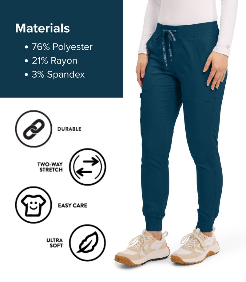 Med Couture Scrub Pants for Women Cargo Jogger Bottoms with 5 Pockets, Lightweight, Ultra Soft, 2-Way Stretch Fabric - MC7710, M, Caribbean - Image 5