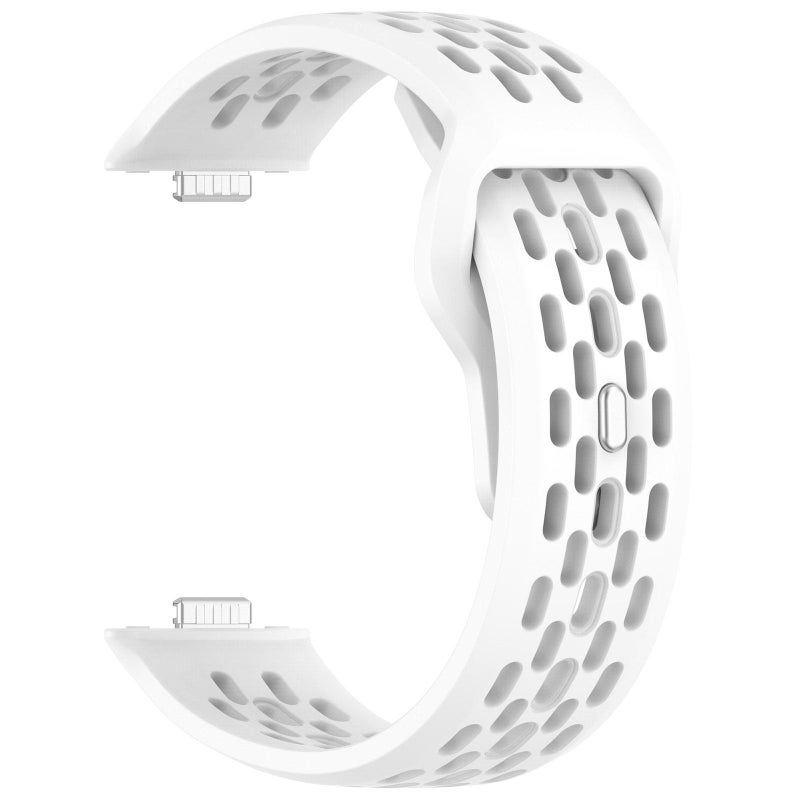 erorex For Huawei Watch Fit4 / Fit4 Pro / Fit3 Mesh Silver Reverse Steel Buckle Silicone Watch Band(White) - Image 3
