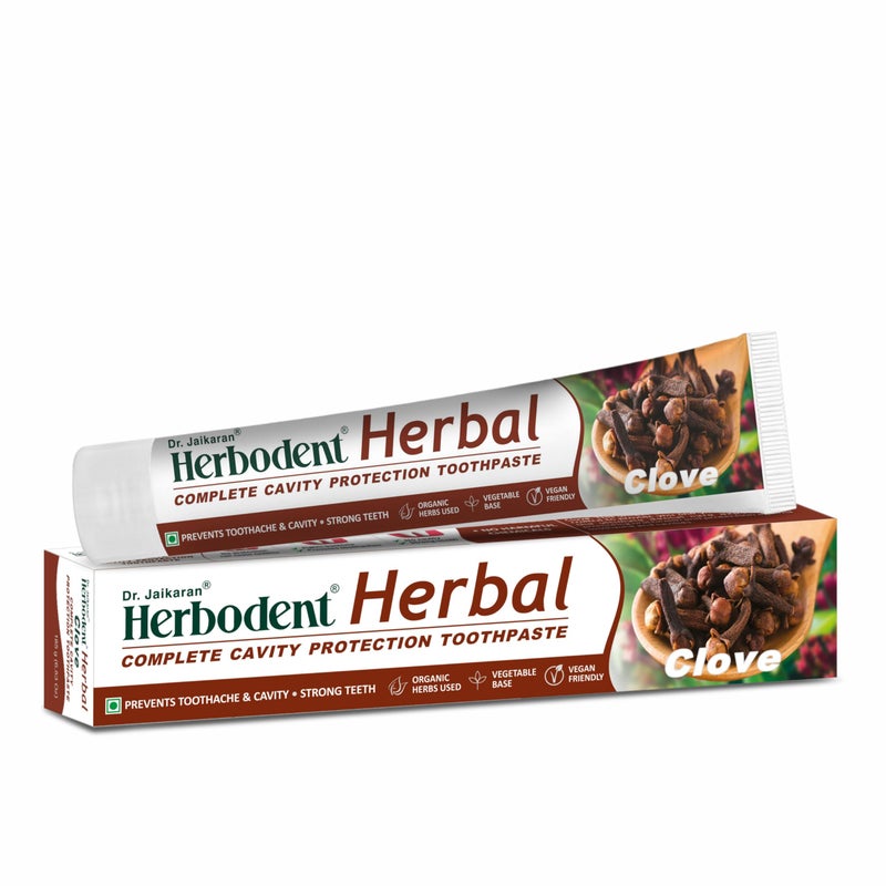 Herbodent® Herbal Clove Toothpaste - 185g Pack Of 1 | Natural Herbs - Clove oil, Babool, Bakul and more | Daily use toothpaste - Image 1