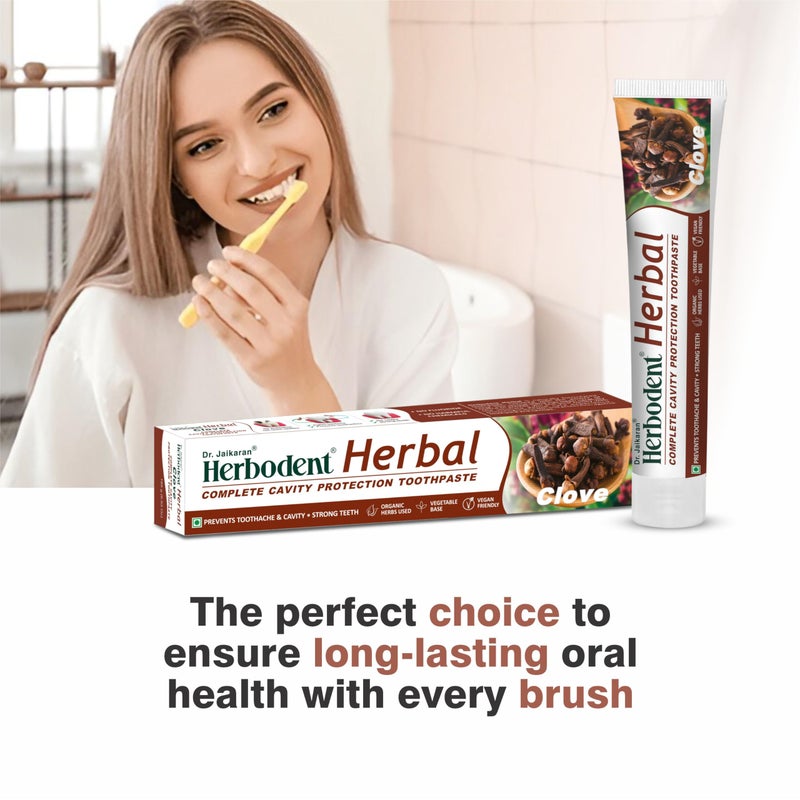 Herbodent® Herbal Clove Toothpaste - 185g Pack Of 1 | Natural Herbs - Clove oil, Babool, Bakul and more | Daily use toothpaste - Image 5