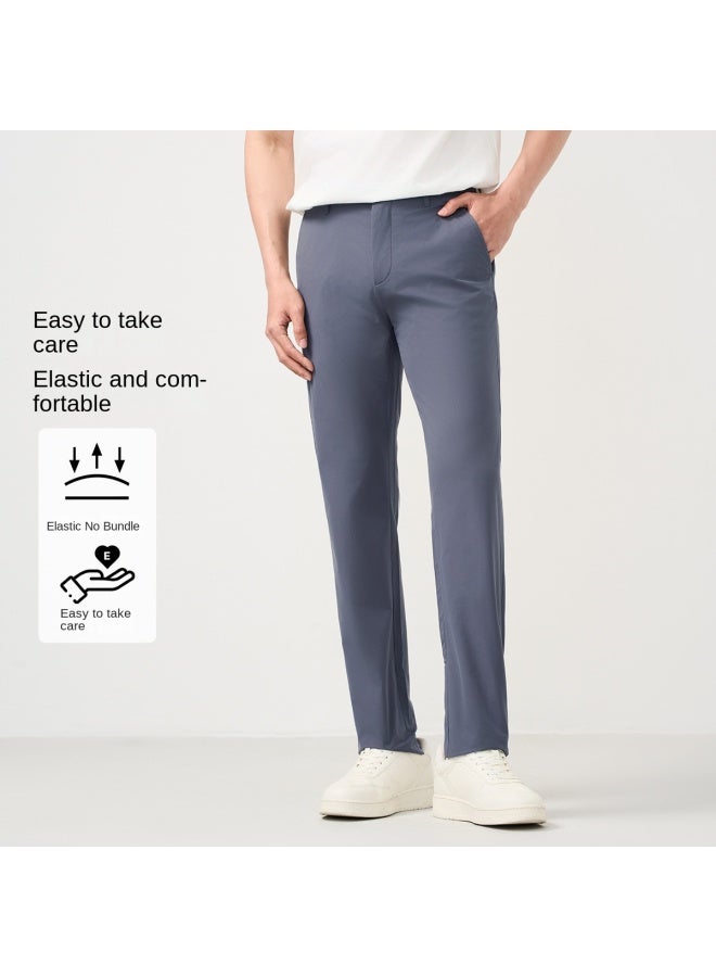 Septwolves Elastic Comfort, Resistant To Deformation】spring Men's Commuting Casual Solid Color Simple Men's Straight-leg Casual Pants - Image 2