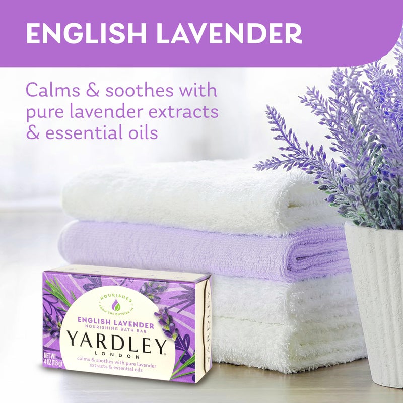 Yardley London English Lavender Naturally Moisturizing Bath Bar, 4 ounce - Image 2