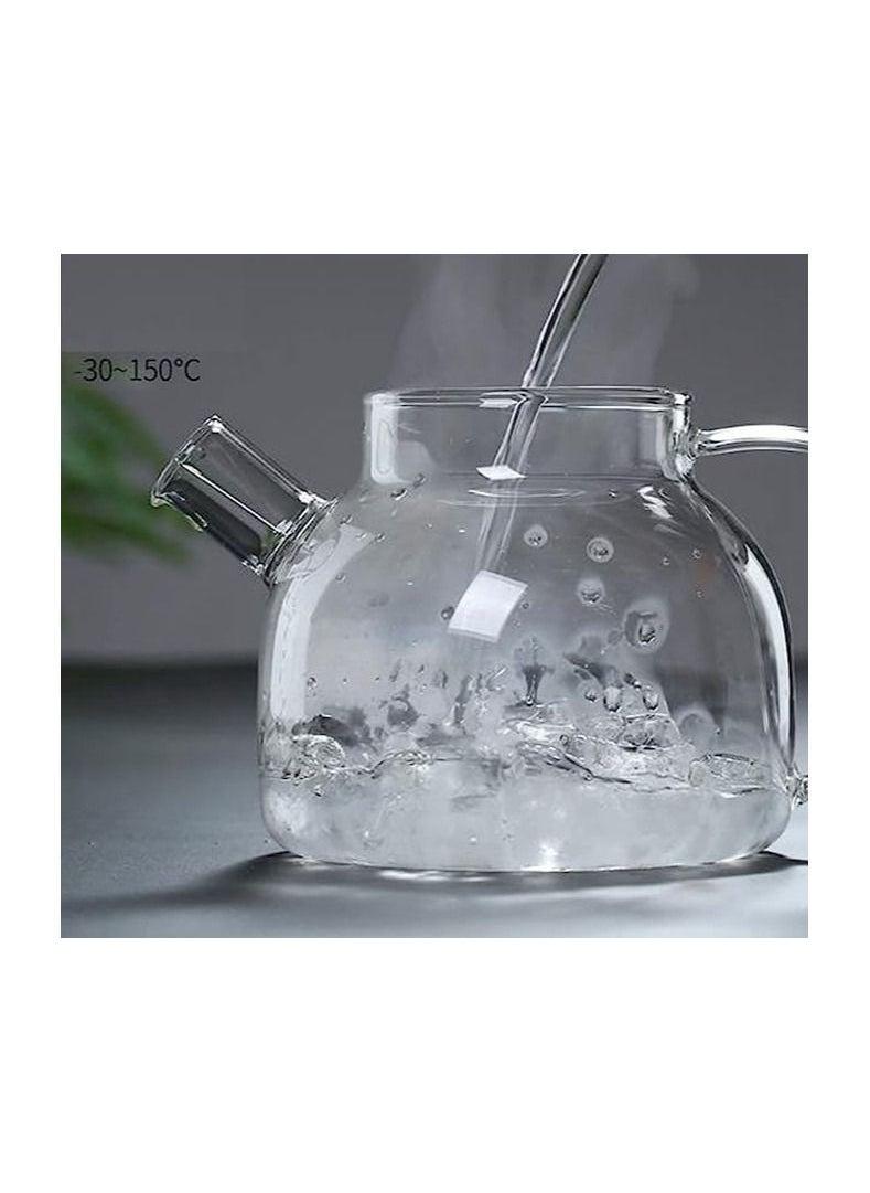 Spaceshoop Glass Teapot with Removable Infuser Stovetop Safe Teapot for Loose Leaf and Blooming Tea 1000ML Clear Teapots with Bamboo Lid  - Image 4