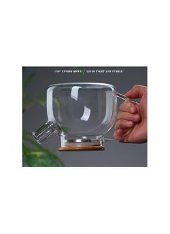 Spaceshoop Glass Teapot with Removable Infuser Stovetop Safe Teapot for Loose Leaf and Blooming Tea 1000ML Clear Teapots with Bamboo Lid  - Image 2