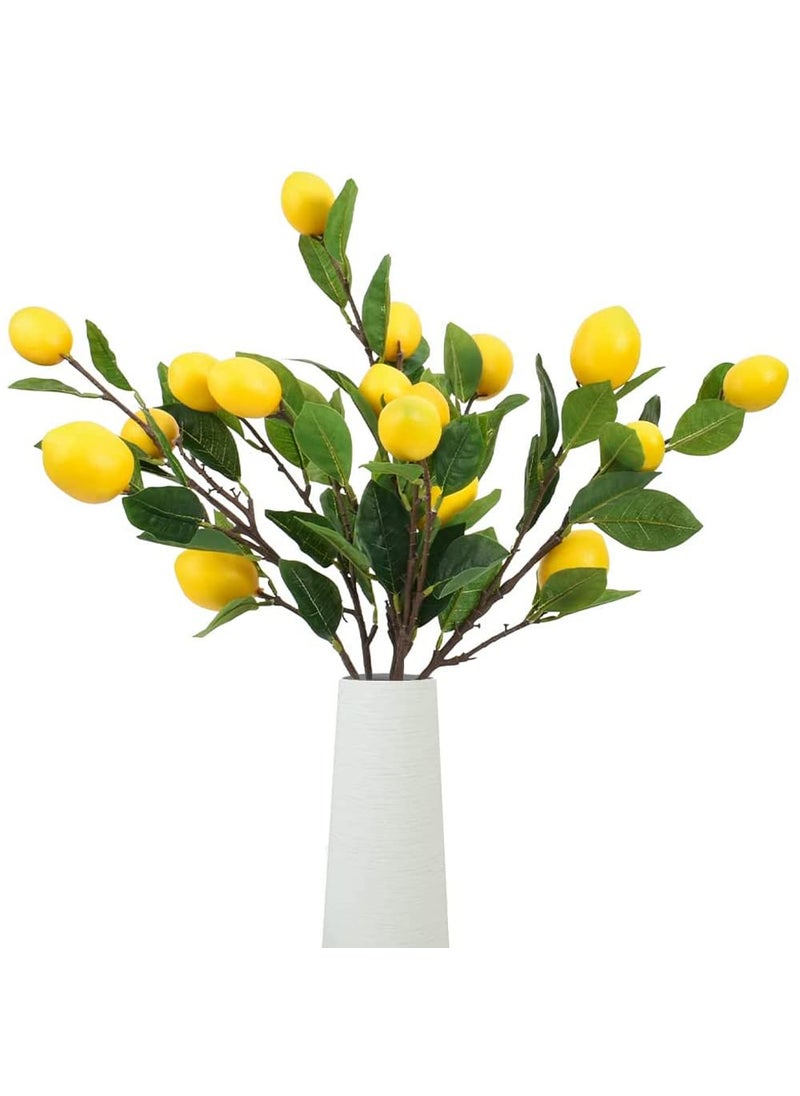 Hagao Hagao Artificial Fruit Branches Artificial Lemon Highly Simulation Lifelike Model for Vase Home Party Decoration 2pcs Lemon Branches 