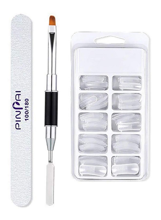 STORE 2508 مجموعة Store2508 من أظافر الشكل المزدوج، ملعقة مزدوجة الجوانب وفرشاة ومبرد أظافر لتطبيق جل الأظافر البوليمري - Image 1