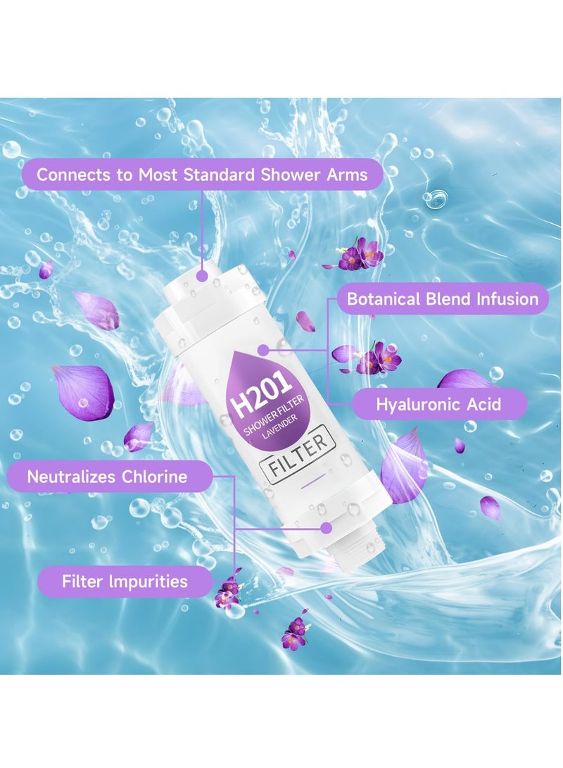 Lonimia Shower Filter with Aroma Therapy, for Universal Output Showerhead, Soften Hard Water, Chlorine & Flouride Removal, Skin & Hair Care, Easy Installation,Universal Fit, Eco-Friendly (Lavender) - Image 2